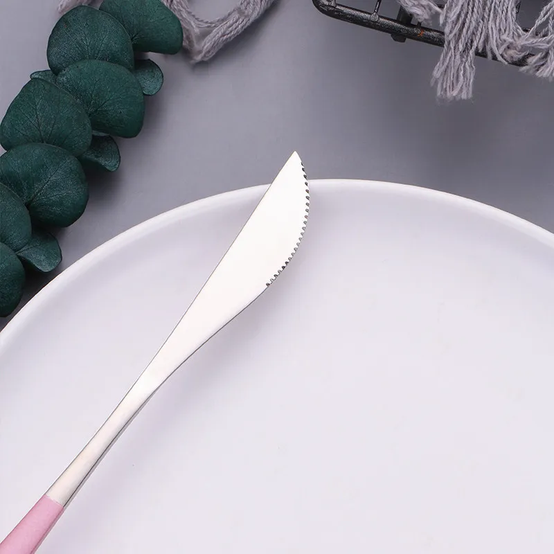 Stainless Steel Pink Cutlery Set Knife Spoon Fork Tableware Set Kitchen Set Dinnerware Pink Silver 30pcs Dinner Home Flatware
Stainless Steel Pink Cutlery Set Knife Spoon Fork Tableware Set Kitchen Set Dinnerware Pink Silver 30pcs Dinner Home Flatware