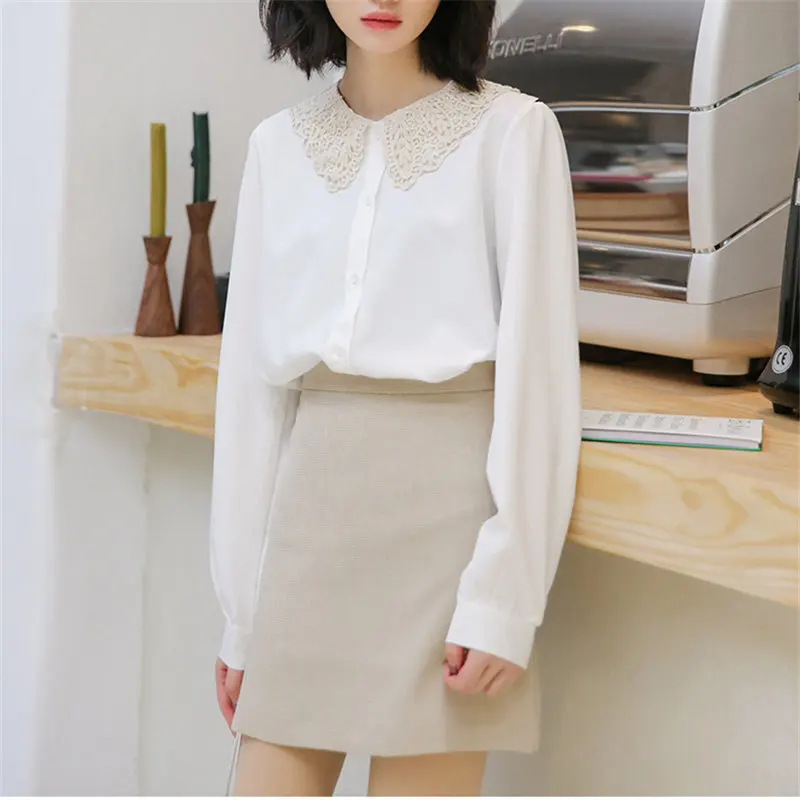 HziriP Lace Hook Flowers Full Sleeves Basic Korean 2020 Solid Brief Girls Hot Sale Sweet Casual Women Loose Office Lady Shirts
HziriP Lace Hook Flowers Full Sleeves Basic Korean 2020 Solid Brief Girls Hot Sale Sweet Casual Women Loose Office Lady Shirts