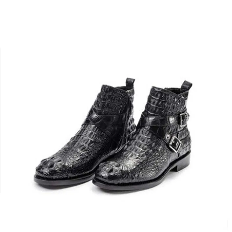 ouluoer true new Thailand crocodile leather Men shoes winter men boots High help Round head British men boots Warm shoes
ouluoer true new Thailand crocodile leather Men shoes winter men boots High help Round head British men boots Warm shoes