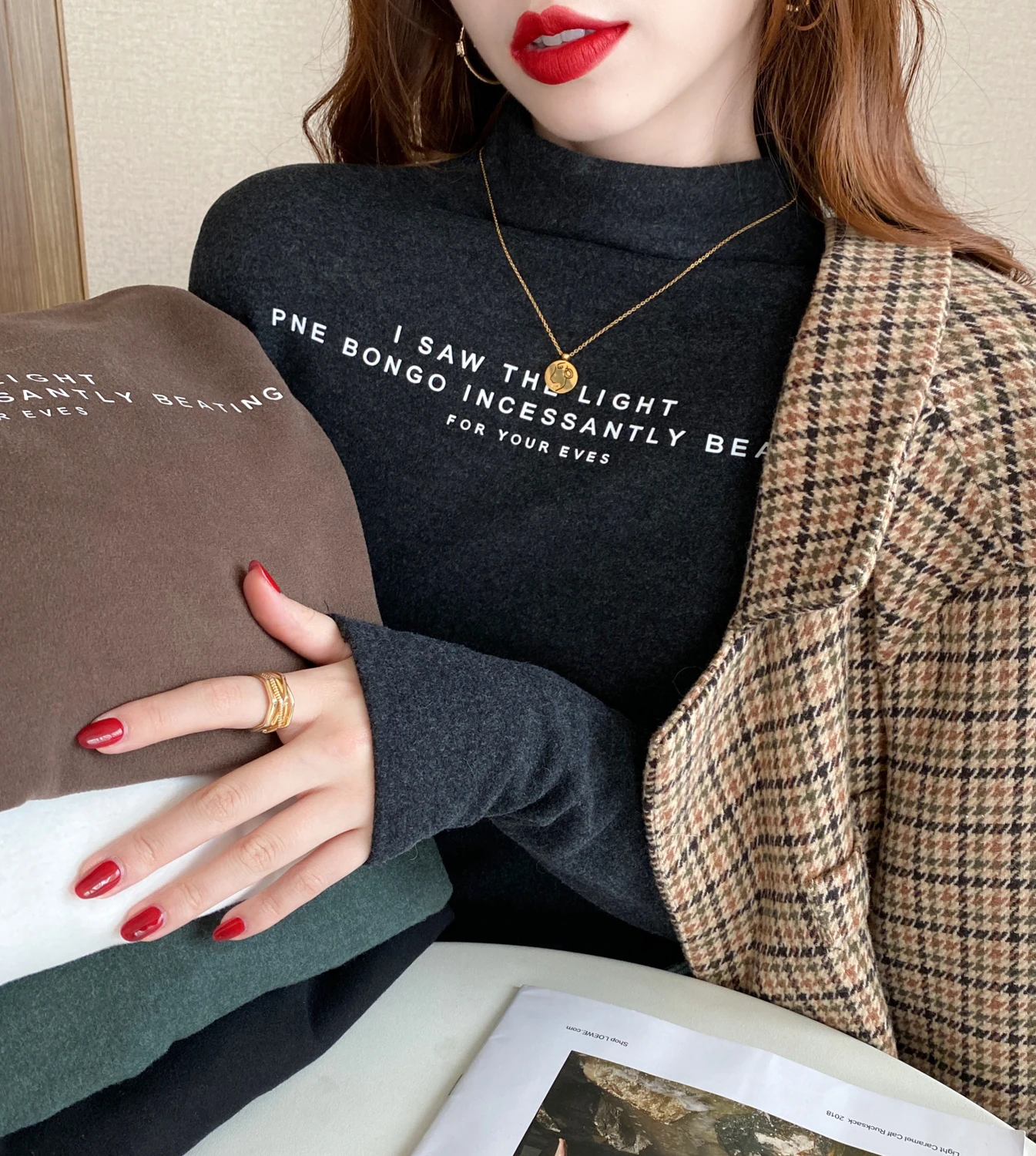 Dralon Bottoming Shirt Women's Autumn and Winter 2020 New Half Turtleneck Fashionable Long Sleeve T-shirt Women's Fleece-Lined
Dralon Bottoming Shirt Women's Autumn and Winter 2020 New Half Turtleneck Fashionable Long Sleeve T-shirt Women's Fleece-Lined