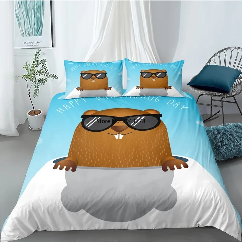 Cartoon Happy Groundhog Day Bedding Set 3D Print Duvets Cover pillowcase For Children Family Double Bedroom Decor Twin King Size
Cartoon Happy Groundhog Day Bedding Set 3D Print Duvets Cover pillowcase For Children Family Double Bedroom Decor Twin King Size