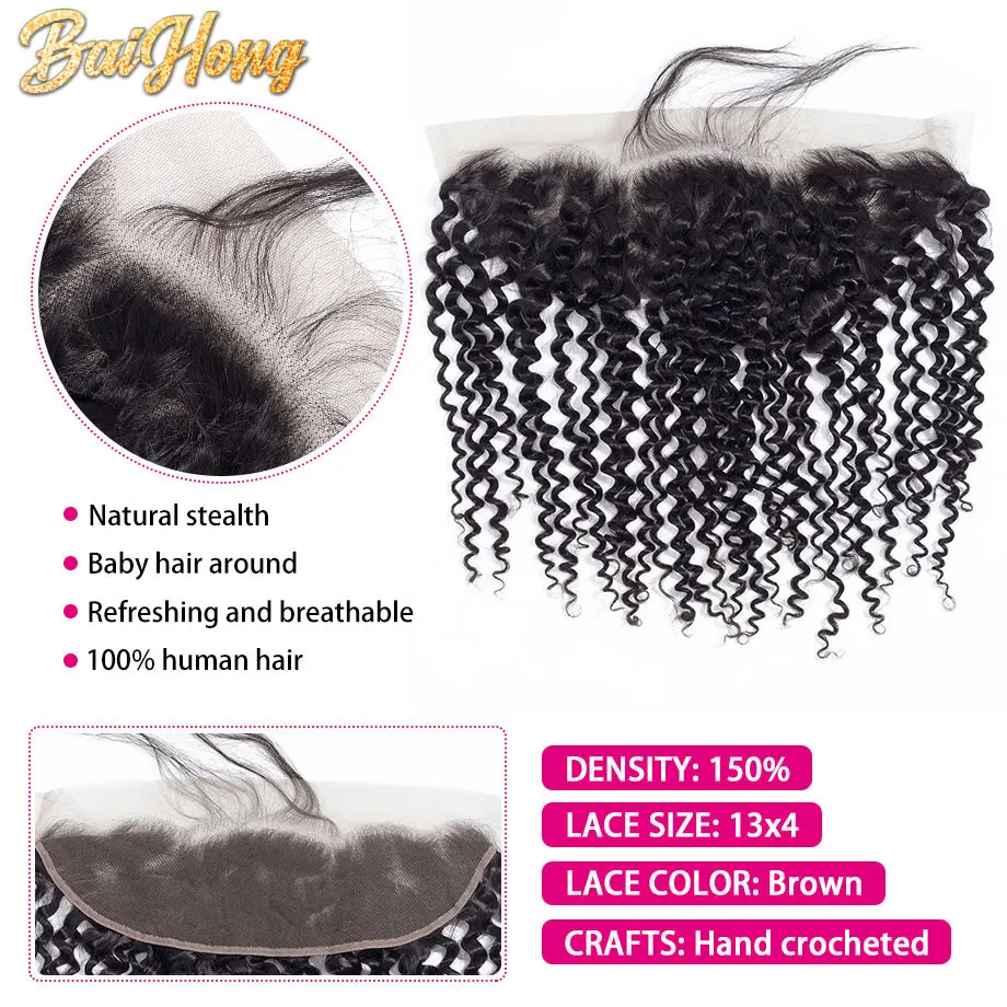 Kinky Curly Human Hair Bundles With Frontal Brazilian Natural Remy Extensions Human Hair 3 Bundles With 13x4 Frontal BAIHONG
Kinky Curly Human Hair Bundles With Frontal Brazilian Natural Remy Extensions Human Hair 3 Bundles With 13x4 Frontal BAIHONG