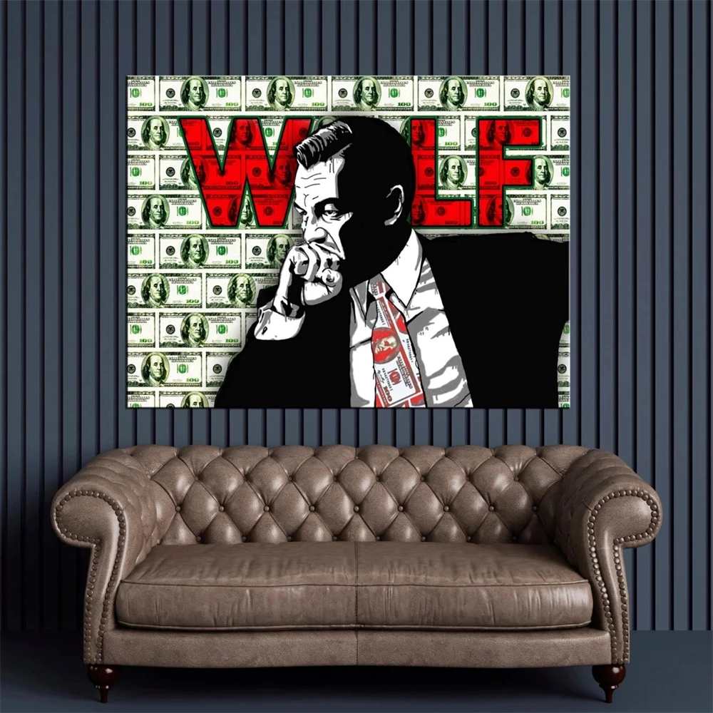 Современный плакат волк на стене уличные принты холст настенное искусство