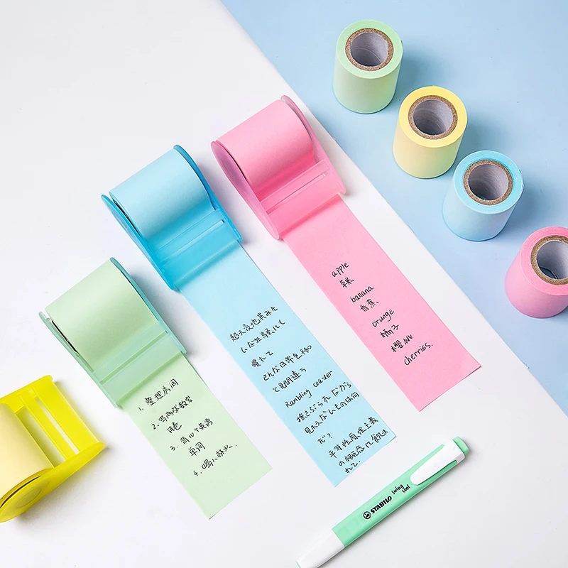 

Creative 1Roll Candy Color Sticky Notes Memo Pad Index Sticker Bookmark Page Flag Sticker Note Paper for Student Stationery