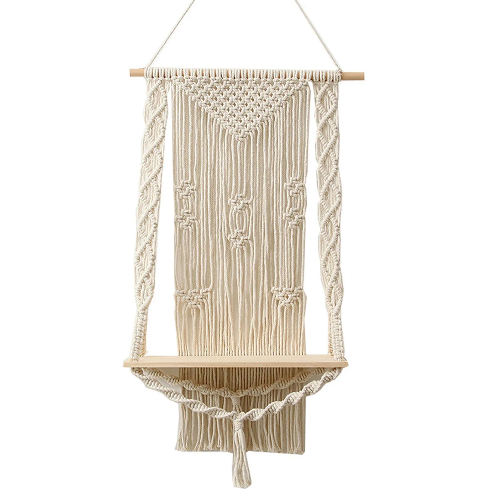 Macrame Wall Hanging Shelf, Wood Hanging Shelf Organizer Hanger, Handmade Cotton Rope Plant Hanger Bohomia Woven Home Wall Decor
Macrame Wall Hanging Shelf, Wood Hanging Shelf Organizer Hanger, Handmade Cotton Rope Plant Hanger Bohomia Woven Home Wall Decor