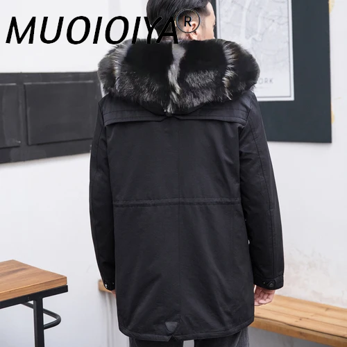 

MUOIOYIA Winter Jacket Men Parkas Real Fur Coat Hooded Mink Fur Liner Big Fox Fur Collar Plus Size Clothes Parka Hombre 99019 KJ