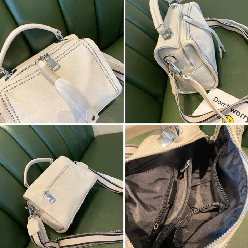 Luxury Designer Bags for Women Rivet White Black Boston Designer Handbags High Quality 2021 Crossbody Shoulder Staches Tote
Luxury Designer Bags for Women Rivet White Black Boston Designer Handbags High Quality 2021 Crossbody Shoulder Staches Tote