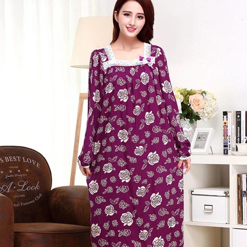 ladies cotton Sleepwear loose version long rose Nightgown home service pregnant women can wear sexy nightware
ladies cotton Sleepwear loose version long rose Nightgown home service pregnant women can wear sexy nightware