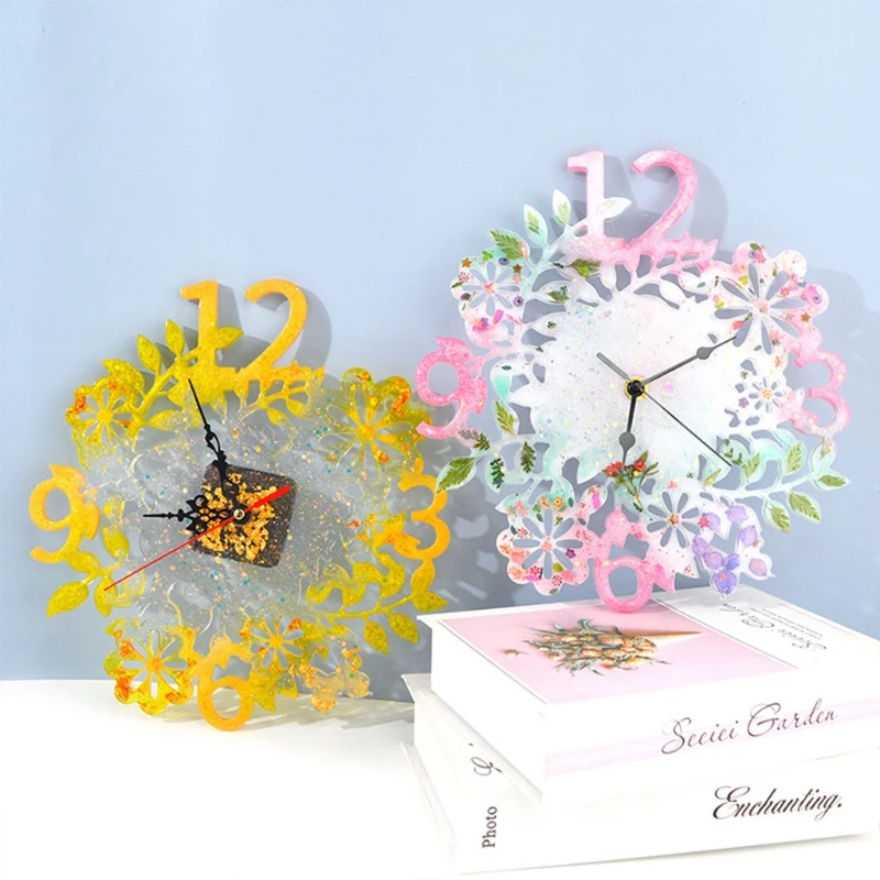 Flower Clock Wall Decoration Crystal Epoxy Resin Mold Hanging Ornaments Casting Silicone Mould DIY Crafts Home Decortives Castin
Flower Clock Wall Decoration Crystal Epoxy Resin Mold Hanging Ornaments Casting Silicone Mould DIY Crafts Home Decortives Castin