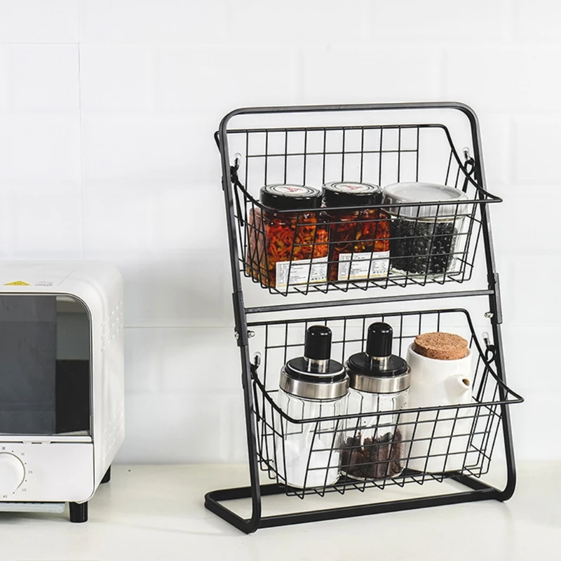 G2AA 2 Tiers Iron Storage Shelf Rack for Kitchen Seasoning Organizer Fruits Holder Bathroom Basket
G2AA 2 Tiers Iron Storage Shelf Rack for Kitchen Seasoning Organizer Fruits Holder Bathroom Basket