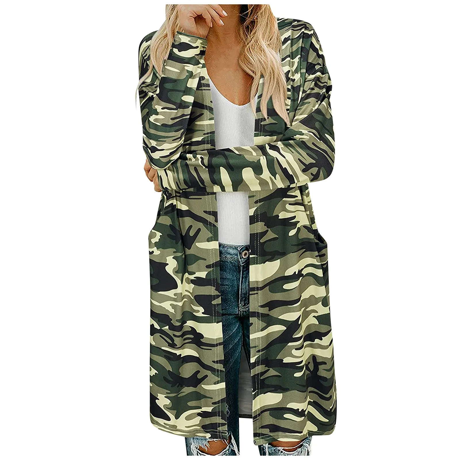 2021 Autumn Women's Cardigan With Pockets Camouflage and Art Striped Print Long Cardigan Casual Long Sleeve Cardigan casacos
2021 Autumn Women's Cardigan With Pockets Camouflage and Art Striped Print Long Cardigan Casual Long Sleeve Cardigan casacos