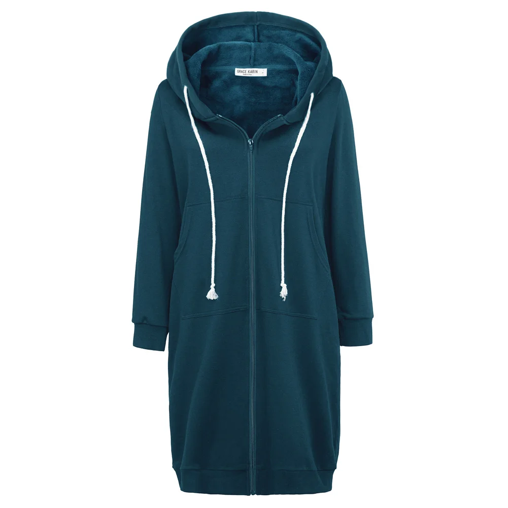 Grace Karin Women Coats Autumn Winter Fleece Lined Hoodies Hooded Coat With Pockets Casual Long Sleeve Zip-Up Sweatshirt Tops
Grace Karin Women Coats Autumn Winter Fleece Lined Hoodies Hooded Coat With Pockets Casual Long Sleeve Zip-Up Sweatshirt Tops