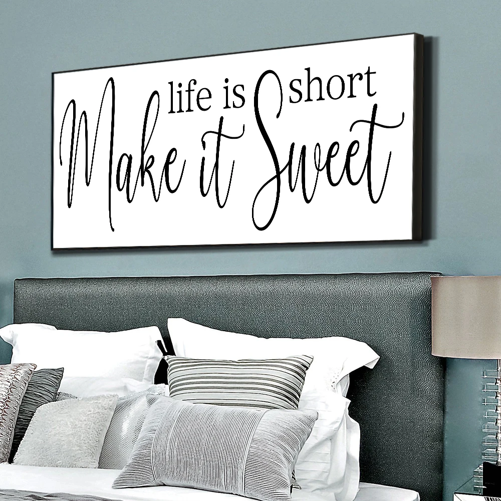 Картина маслом «Жизнь короткая, сделайте это милой», напечатанная на холсте, Настенная картина, печать и постер для гостиной, декор для кофе
Картина маслом «Жизнь короткая, сделайте это милой», напечатанная на холсте, Настенная картина, печать и постер для гостиной, декор для кофе