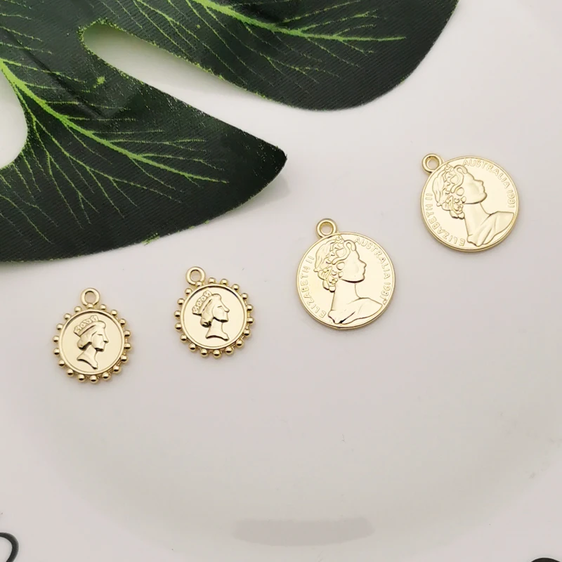 10pcs Metal Alloy Coin Charms Pendants Double Side Beauty Head Charms Fit Earring Bracelet DIY Jewelry Accessory Gold Tone YZ811
10pcs Metal Alloy Coin Charms Pendants Double Side Beauty Head Charms Fit Earring Bracelet DIY Jewelry Accessory Gold Tone YZ811