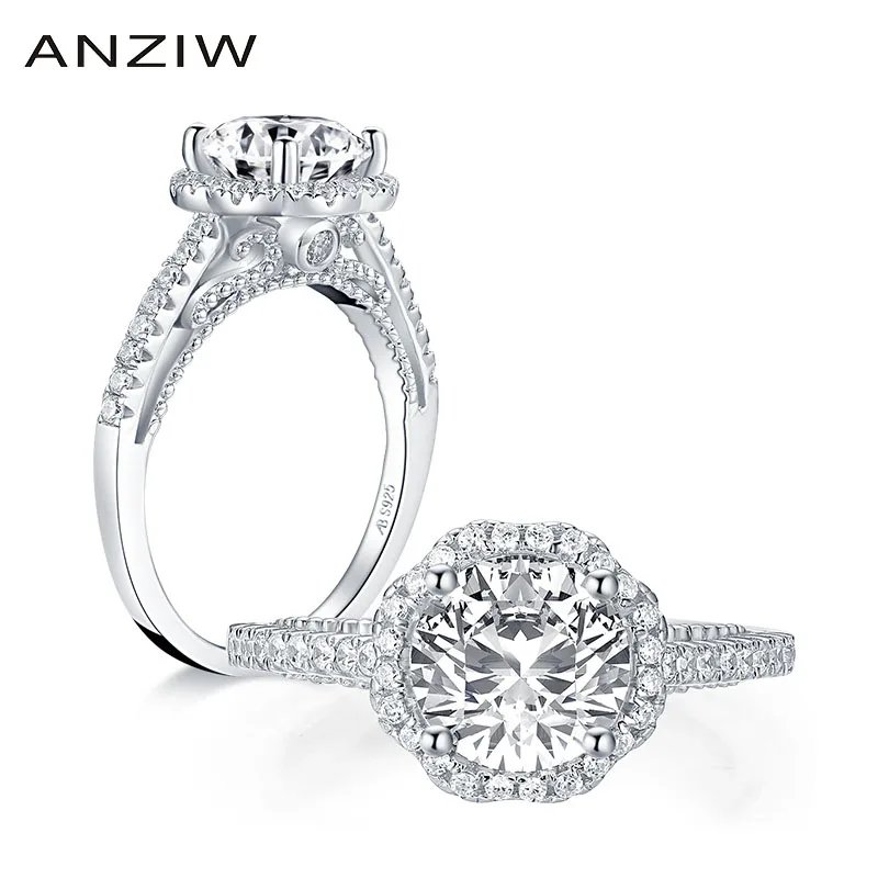 ANZIW Luxury 925 Sterling Silver 2.0 CT Round Cut Halo Ring Engagement Simulated Diamond Wedding Silver Rings Jewelry Gifts
ANZIW Luxury 925 Sterling Silver 2.0 CT Round Cut Halo Ring Engagement Simulated Diamond Wedding Silver Rings Jewelry Gifts