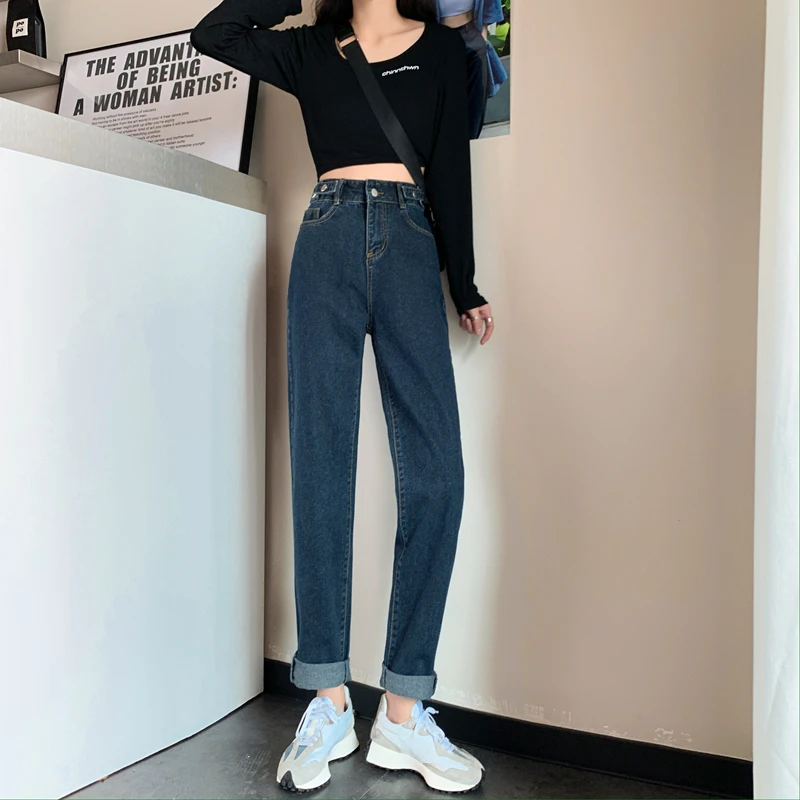 Jeans Women's Straight Loose Spring and Autumn Winter Pants Slimming Versatile 2021 New High Waist Harem Skinny Trousers
Jeans Women's Straight Loose Spring and Autumn Winter Pants Slimming Versatile 2021 New High Waist Harem Skinny Trousers