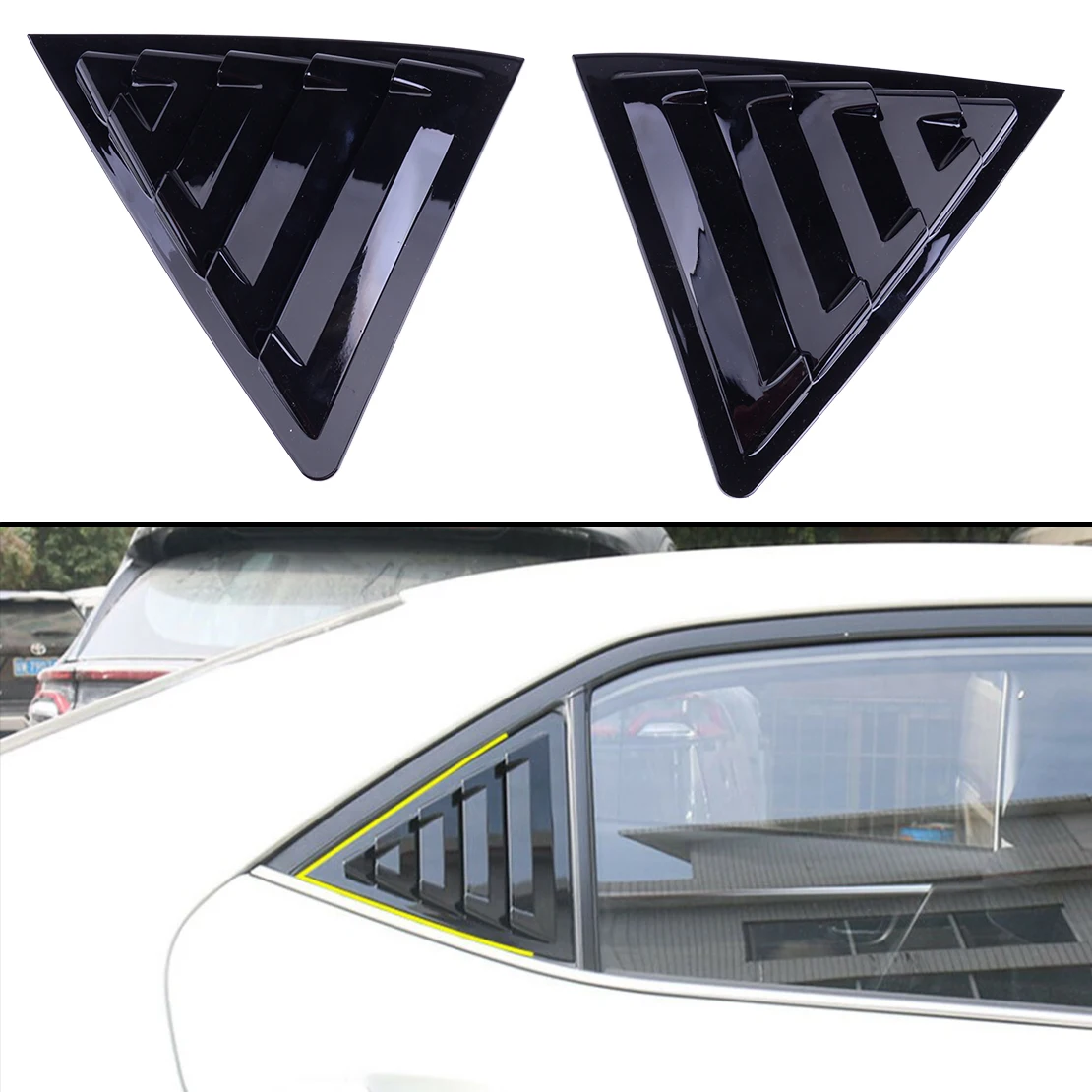 beler ABS 2Pcs Glossy Black Car Rear Side Window Scoop Louver Vent Cover Trim Fit for Toyota Corolla 2014 2015 2016 2017 2018
beler ABS 2Pcs Glossy Black Car Rear Side Window Scoop Louver Vent Cover Trim Fit for Toyota Corolla 2014 2015 2016 2017 2018