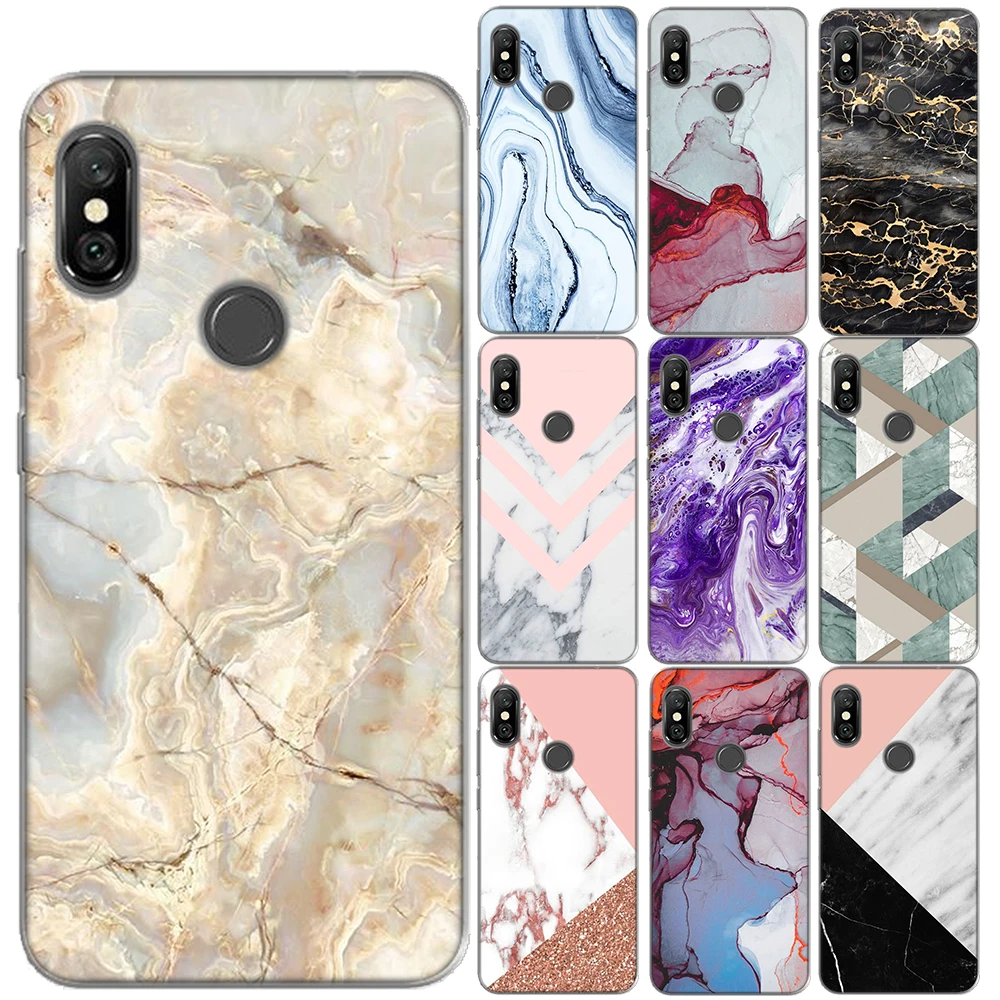 Чехол с мраморным геометрическим рисунком для Xiaomi Mi A1 A2 8 Pro 9 9T 5X 6X Redmi K20 PRO 7 7A Note 4 4X 5