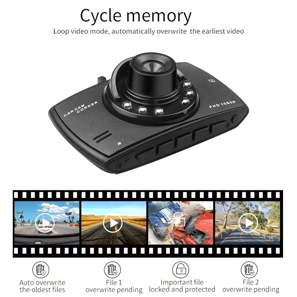 Автомобильный видеорегистратор FHD 1080P регистратор с углом 120 градусов ночным