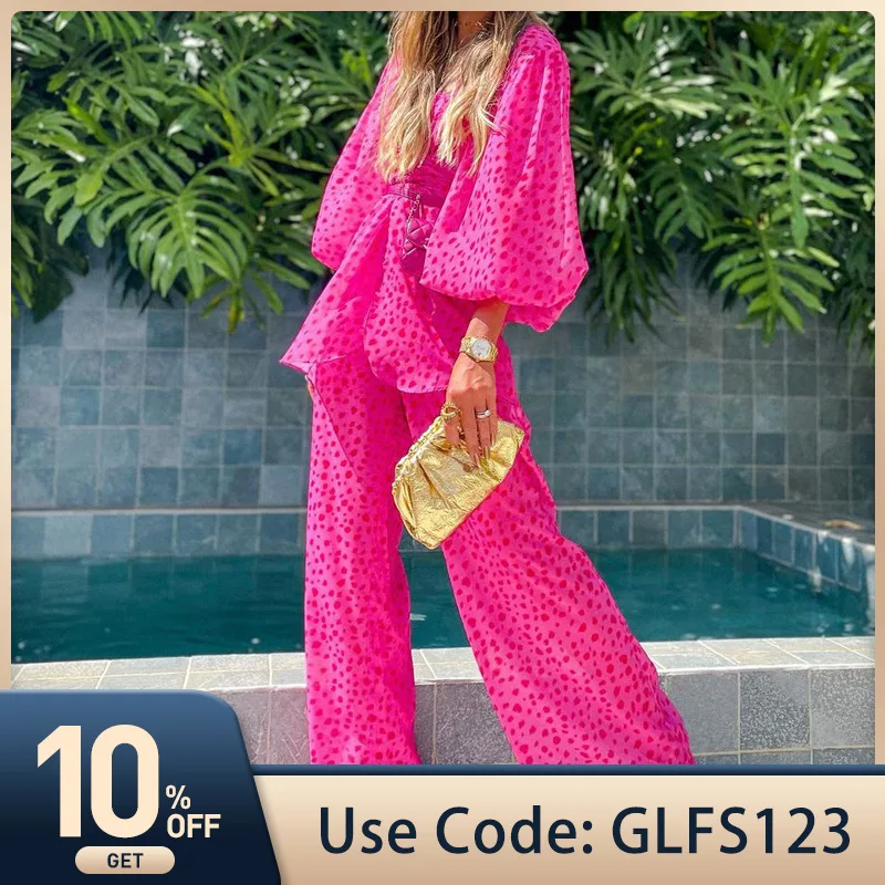 Y2k осенний однотонный костюм с принтом Za женский Повседневный Топ с длинным рукавом Брюки с широкими штанинами стильный пляжный свободный т...
Y2k осенний однотонный костюм с принтом Za женский Повседневный Топ с длинным рукавом Брюки с широкими штанинами стильный пляжный свободный т...