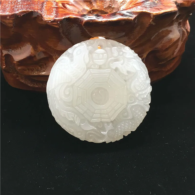 Natural White Jade Dragon Phoenix Gossip Pendant Necklace Chinese Hand-Carved Fashion Charm Jewelry Amulet for Men Women Gifts
Natural White Jade Dragon Phoenix Gossip Pendant Necklace Chinese Hand-Carved Fashion Charm Jewelry Amulet for Men Women Gifts