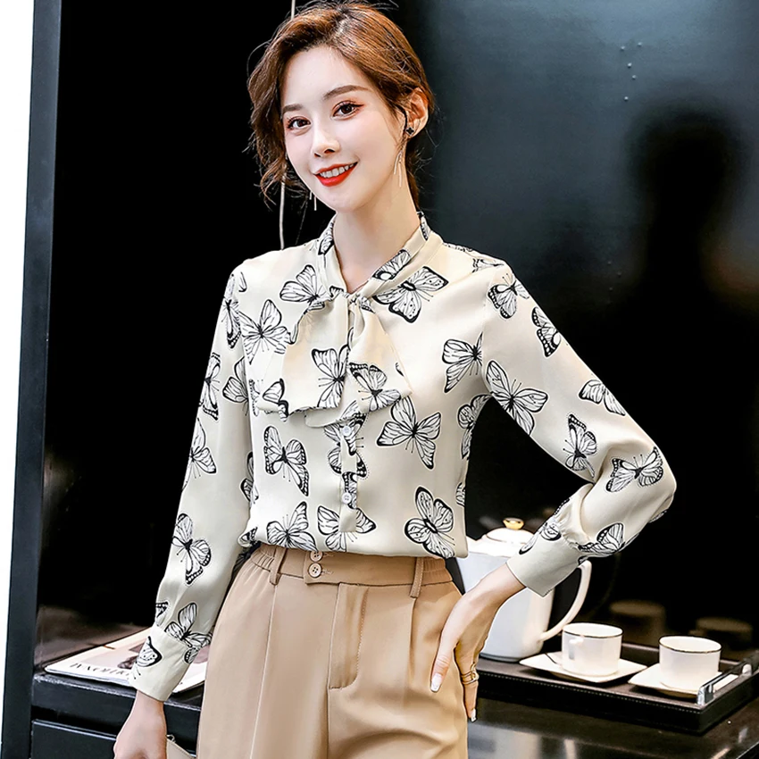 2021 New Spring Bow Neck Satin Blouse Shirt Women Tops And Blouses Korean Fashion Casual Elegant Blouses Plus Size Blusa Mujer
2021 New Spring Bow Neck Satin Blouse Shirt Women Tops And Blouses Korean Fashion Casual Elegant Blouses Plus Size Blusa Mujer