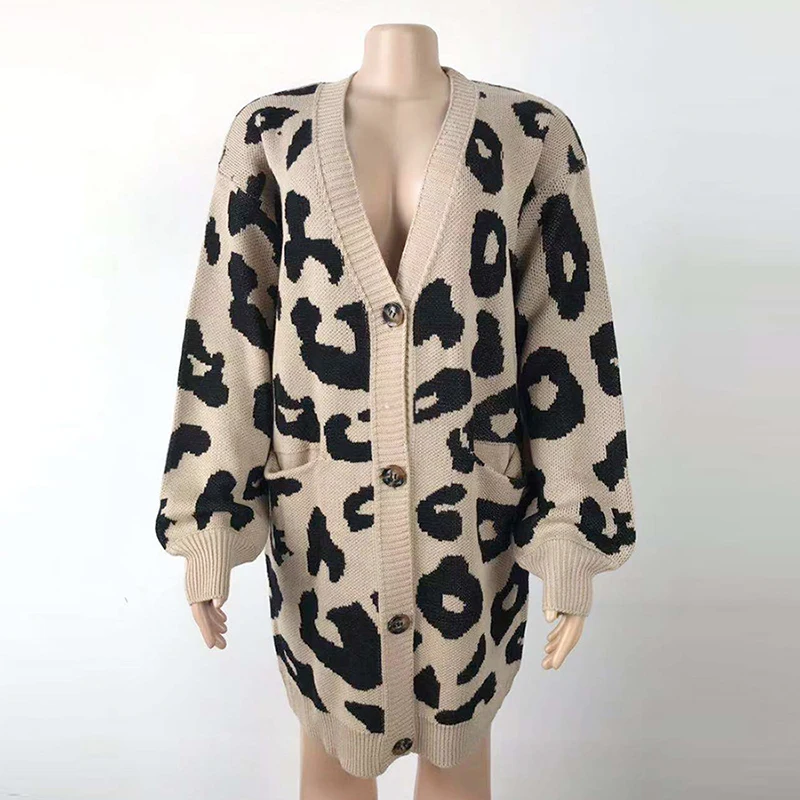 Sexy Leopard Printed Cardigan Women Autumn Winter Women Sweater Casual Cardigan Coat Women Long Sleeve Pockets Pull Femme Hiver
Sexy Leopard Printed Cardigan Women Autumn Winter Women Sweater Casual Cardigan Coat Women Long Sleeve Pockets Pull Femme Hiver
