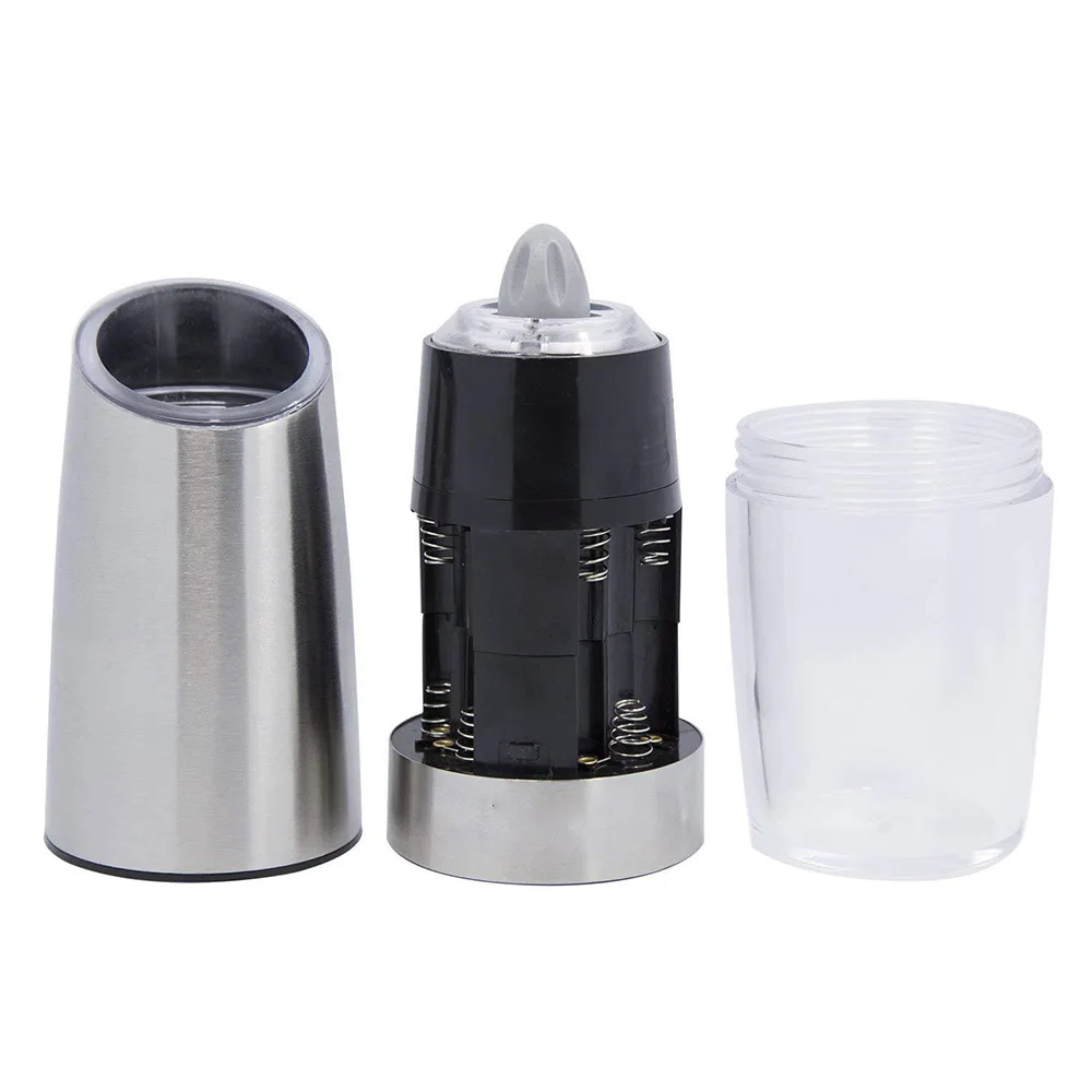 Stainless Electric Automatic Mill Pepper and Salt Grinder Light Peper Spice Mills Porcelain Grinding Core Mill Kitchen Tools
Stainless Electric Automatic Mill Pepper and Salt Grinder Light Peper Spice Mills Porcelain Grinding Core Mill Kitchen Tools