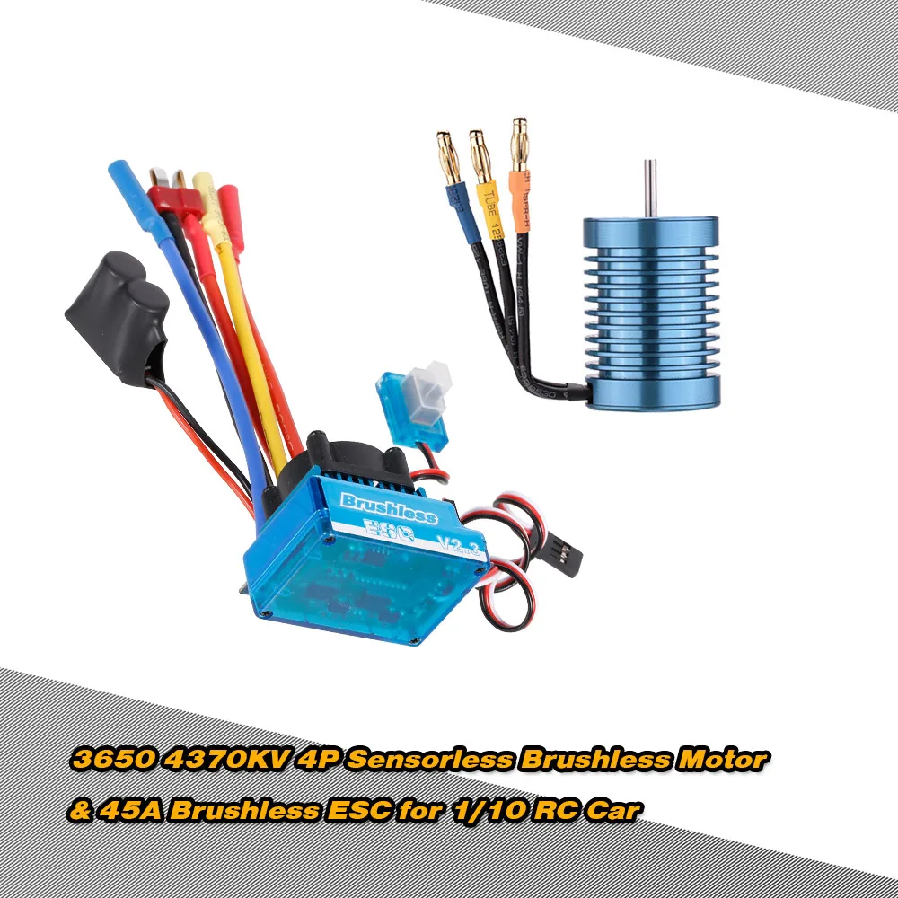 GOOLRC горячая Распродажа алюминиевый 3650 4370KV 4P бесщеточный двигатель и 45A