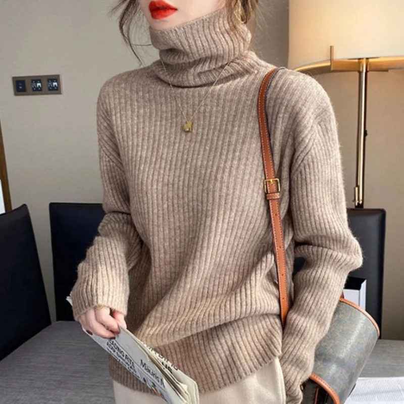 Women's Turtleneck Autumn Winter 2021 Sweaters for Women Fashion Khaki Black Basic Pull Vintage Femme Knit Top Woman Jumper
Women's Turtleneck Autumn Winter 2021 Sweaters for Women Fashion Khaki Black Basic Pull Vintage Femme Knit Top Woman Jumper