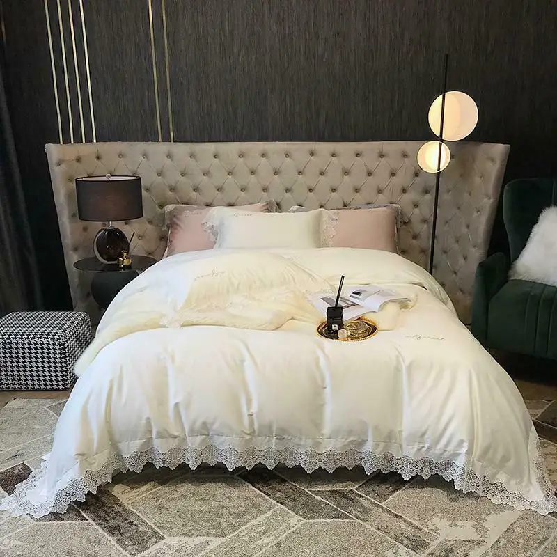 Lace Duvet Cover Set White Pink 4Pcs Queen King Size Women Quilt Cover Bed Sheet Bedding Set Bed In A Bag Comforter Set Queen
Lace Duvet Cover Set White Pink 4Pcs Queen King Size Women Quilt Cover Bed Sheet Bedding Set Bed In A Bag Comforter Set Queen