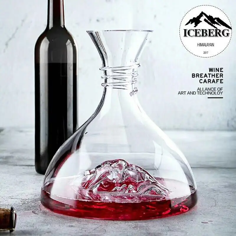 

Креативный графин Iceberg, графин для льда, хрустальный стеклянный декантер без свинца для красного вина, графин для вина, высококачественный п...