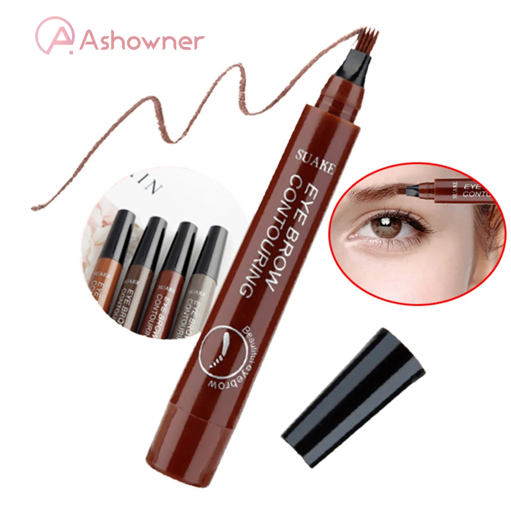4 Fork Waterproof Eyebrow Pen 5 Colors Long Lasting 3D Liquid Brown Pencil Female Tattoo Pencil Eye Cosmetic Beauty Makeup Tools 
4 Fork Waterproof Eyebrow Pen 5 Colors Long Lasting 3D Liquid Brown Pencil Female Tattoo Pencil Eye Cosmetic Beauty Makeup Tools