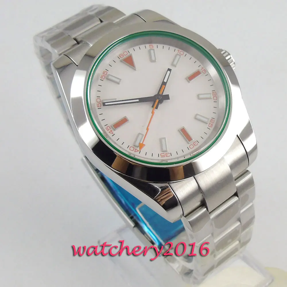 40mm Bliger White Dial Stainless steel Case Sapphire Glass Miyota 8215 Top Luxury Brand Automatic Movement men's Watch
40mm Bliger White Dial Stainless steel Case Sapphire Glass Miyota 8215 Top Luxury Brand Automatic Movement men's Watch