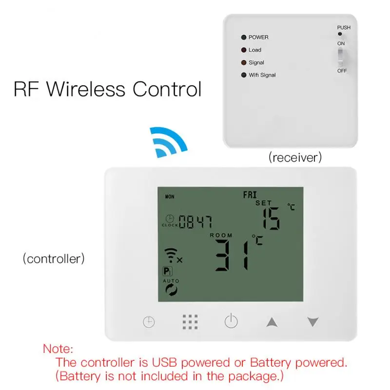 Wireless Room Thermostat For Wall-hung Gas Boiler Heating Smart Programmable Temperature Controller
Wireless Room Thermostat For Wall-hung Gas Boiler Heating Smart Programmable Temperature Controller