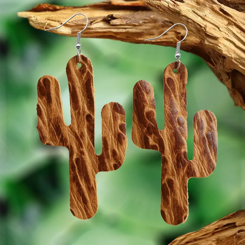 New Statement Earrings Jewelry Women Wholesale Unique Geometric Textured Water Drop Simple Retro Cactus Emboss Leather Earrings
New Statement Earrings Jewelry Women Wholesale Unique Geometric Textured Water Drop Simple Retro Cactus Emboss Leather Earrings