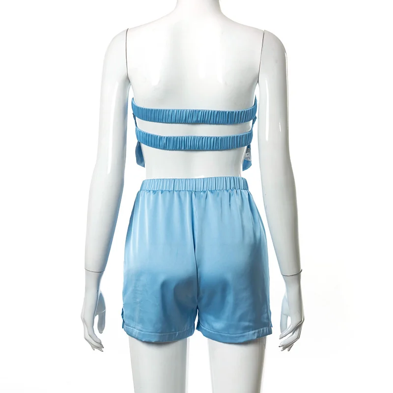 2021 Sexy Two Piece Set Backless Strapless Crop Tube Top High Waist Shorts Sets Women Summer Clothes Casual Club Matching Set
2021 Sexy Two Piece Set Backless Strapless Crop Tube Top High Waist Shorts Sets Women Summer Clothes Casual Club Matching Set