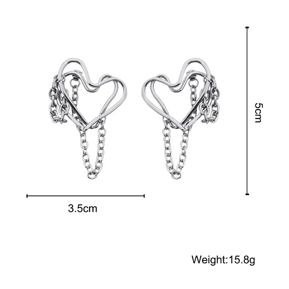 AENSOA Big Silver Color Heart Shape Long Drop Earrings 2021 Trendy Hollow Heart Twist Link Chain Earring Minimalist Jewelry Gift
AENSOA Big Silver Color Heart Shape Long Drop Earrings 2021 Trendy Hollow Heart Twist Link Chain Earring Minimalist Jewelry Gift