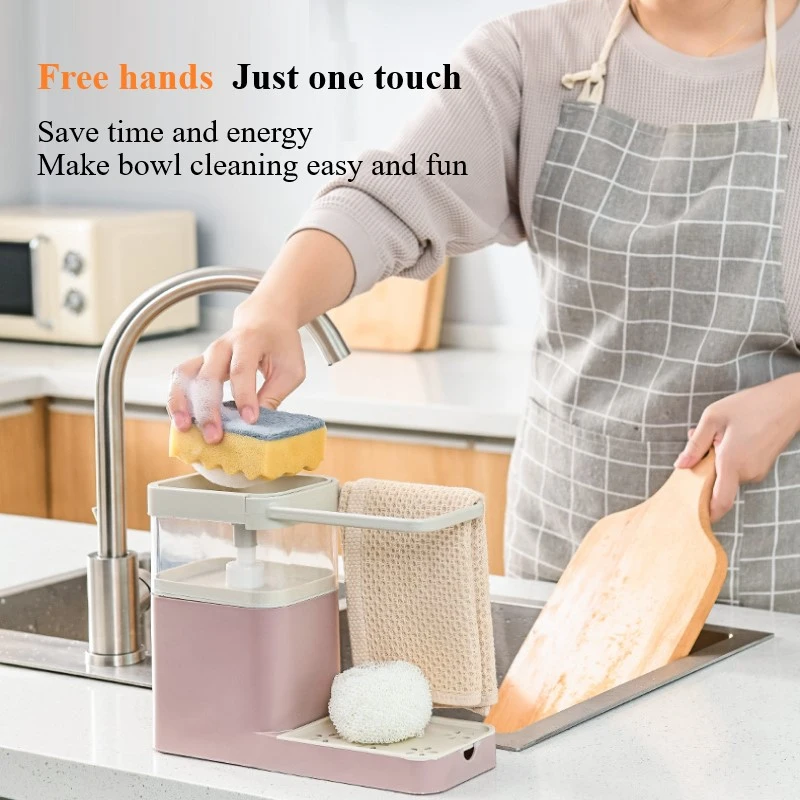 1pc Kitchen Soap Dispenser Dishwashing Liquid Press Outlet Box Wipe Rack Sponge Drain Storage Box Dish Towel Hanger 
1pc Kitchen Soap Dispenser Dishwashing Liquid Press Outlet Box Wipe Rack Sponge Drain Storage Box Dish Towel Hanger
