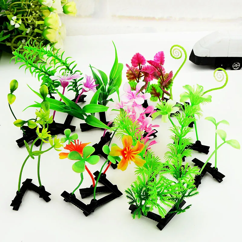 

2pcs Unisex Cute Girls Grass Flower Hair Clips Barrette Flower Hairgrip Hair Accessories Headdress Hairpin Bean Sprout Headwear