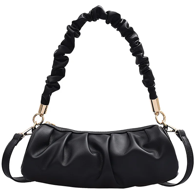 2021 New Arrivals Women's PU Leather Shoulder Bags Fold Skin Balck Solid Color Design Exquisite Handle Trend Girl's Underarm Bag
2021 New Arrivals Women's PU Leather Shoulder Bags Fold Skin Balck Solid Color Design Exquisite Handle Trend Girl's Underarm Bag