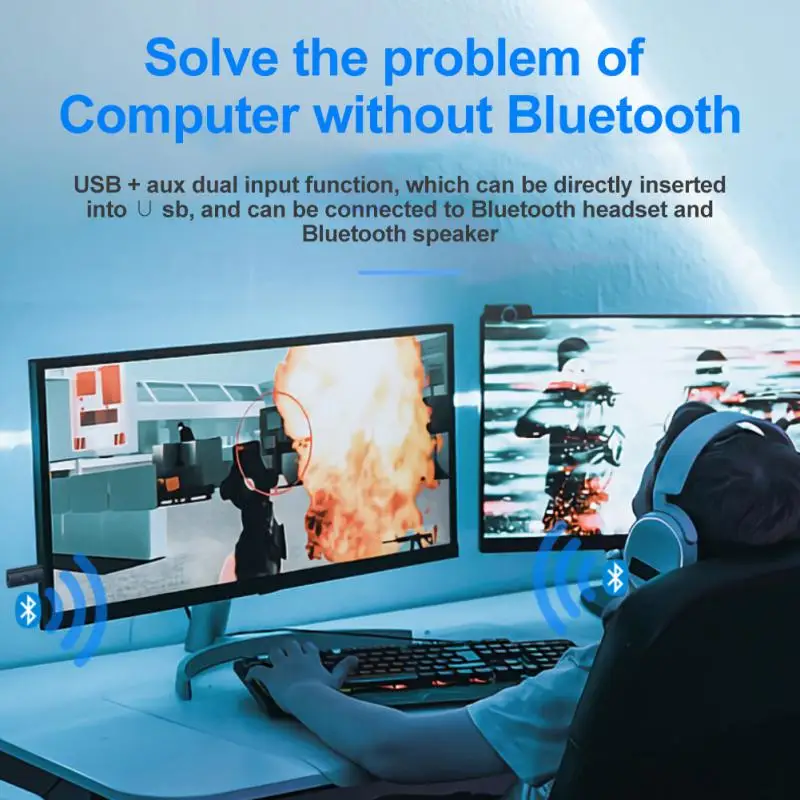 USB Bluetooth-совместимый трансмиттер 5 2 приемник Transmiss Audio 1 на ТВ компьютера для PS4/5