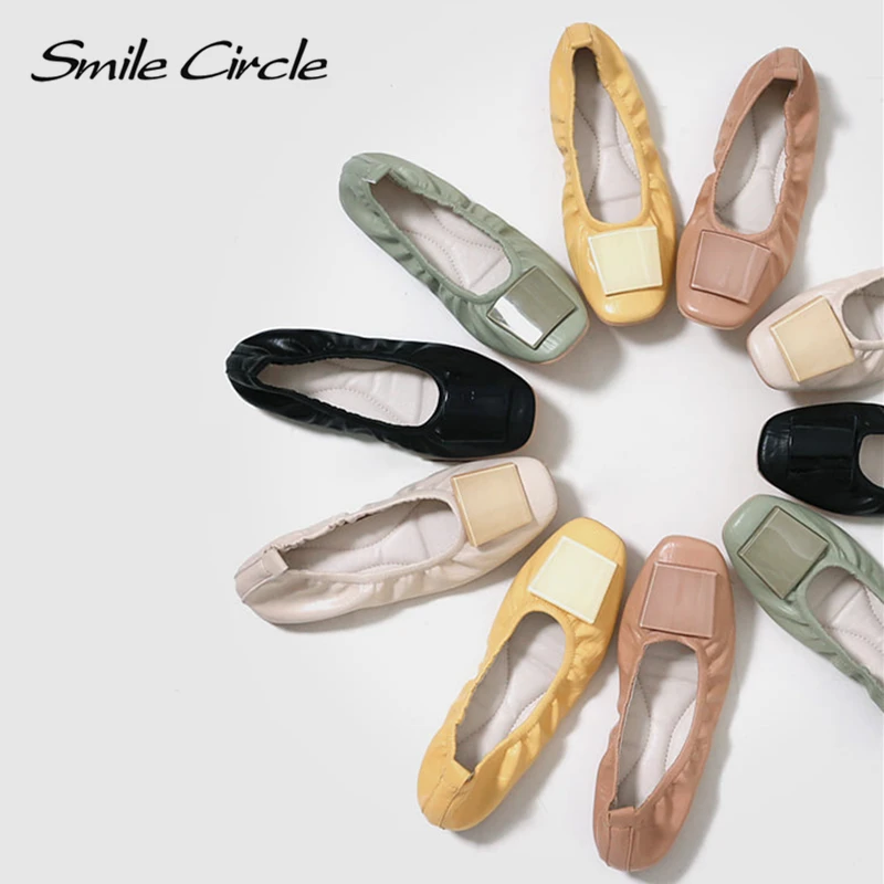 Smile Circle/кожаные балетки женскиеБалетки женские Классические на плоской подошве