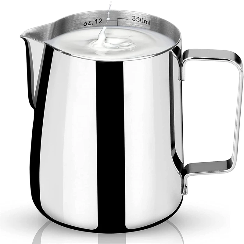 Milk Frothing Tank Stainless Steel Espresso Steaming Tank 12OZ/350ML For Espresso Machine Milk Frother Latte Art
Milk Frothing Tank Stainless Steel Espresso Steaming Tank 12OZ/350ML For Espresso Machine Milk Frother Latte Art
