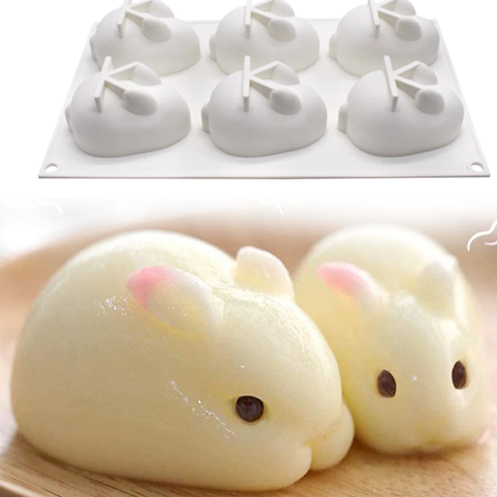 3D Rabbit Shape Silicone Cake Mold 6-cavity Mousse Dessert Baking Bunny Mold Chocolate Bakeware Pastry Decorating DIY Mould
3D Rabbit Shape Silicone Cake Mold 6-cavity Mousse Dessert Baking Bunny Mold Chocolate Bakeware Pastry Decorating DIY Mould