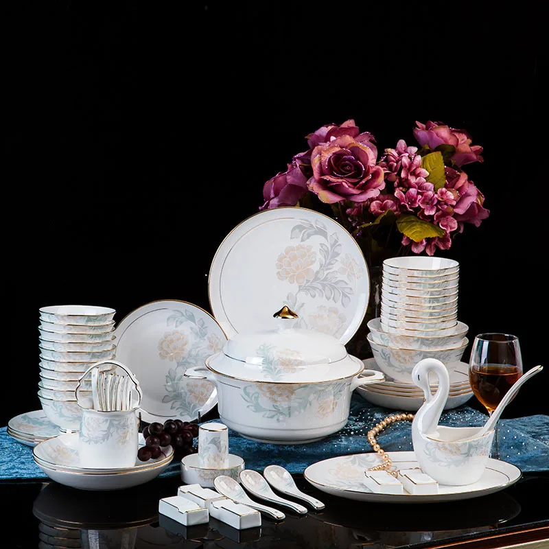Tableware set Home simple lightweight luxury tableware Jingdezhen Jinbei tableware combination bone China tableware set
Tableware set Home simple lightweight luxury tableware Jingdezhen Jinbei tableware combination bone China tableware set