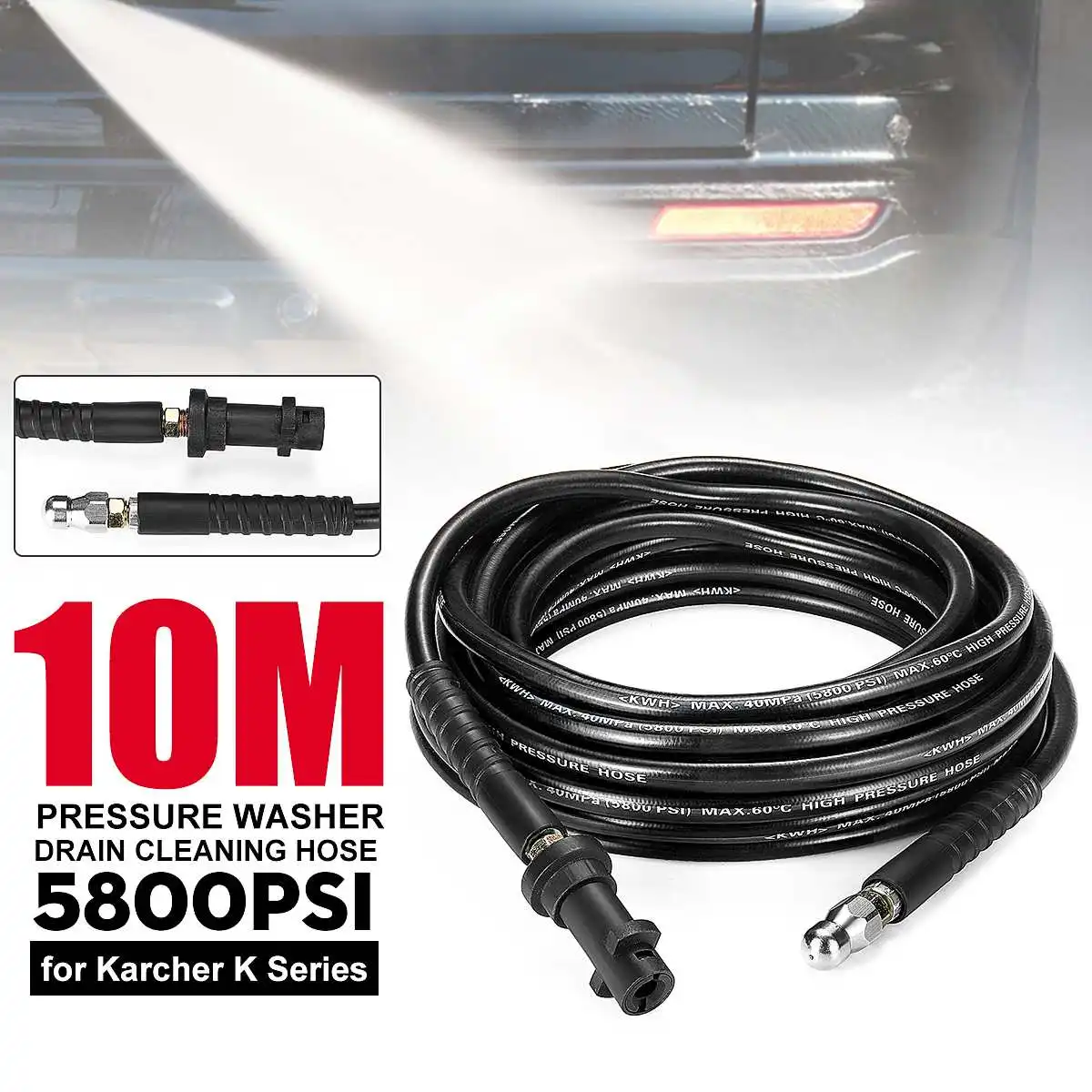10M High Pressure Washer Hose Car Washer Water Cleaning Extension Hose for K-K Series Car Wash
10M High Pressure Washer Hose Car Washer Water Cleaning Extension Hose for K-K Series Car Wash