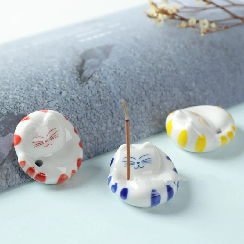 Japanese Style Ceramic Cat Incense Burner Stick Holder Censer Plate Home Fragrance Ornaments Gift
Japanese Style Ceramic Cat Incense Burner Stick Holder Censer Plate Home Fragrance Ornaments Gift