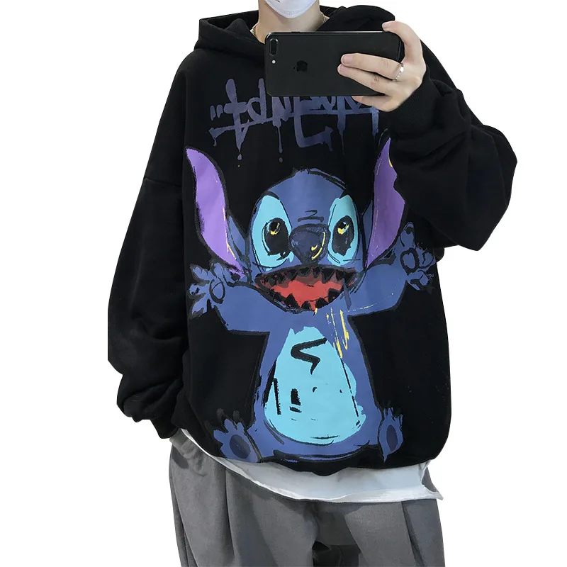 Disney cartoon pullover hoodie men's fall Stitch clothes for boys loose and velvet fashion casual clothes
Disney cartoon pullover hoodie men's fall Stitch clothes for boys loose and velvet fashion casual clothes