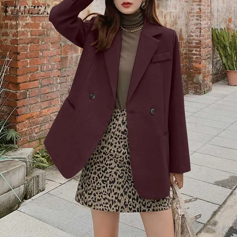 ZANZEA Fashion Women Lapel Neck Long Sleeve Blazers Suits Autumn Elegant Jackets Winter Solid Woolen Coats Casual Office Outwear
ZANZEA Fashion Women Lapel Neck Long Sleeve Blazers Suits Autumn Elegant Jackets Winter Solid Woolen Coats Casual Office Outwear